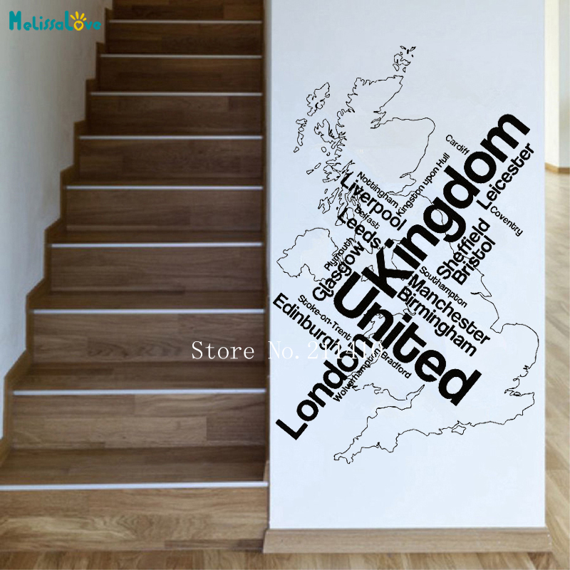 Home Office England - Wall Sticker Map London Unied Kingdom