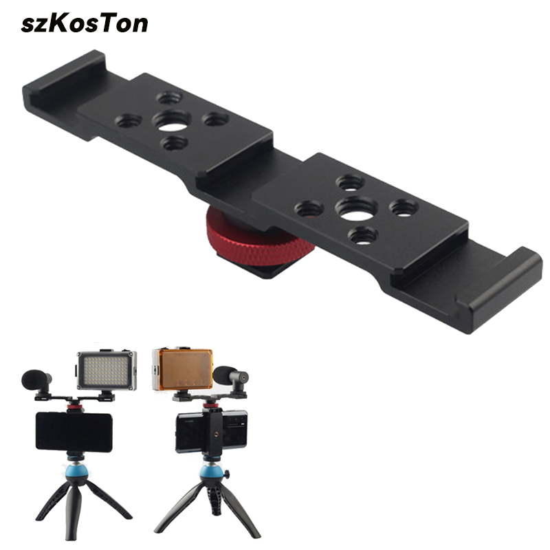 Monitor Arm Dual - Aluminum Cold Shoe Mount Bracket Dual
