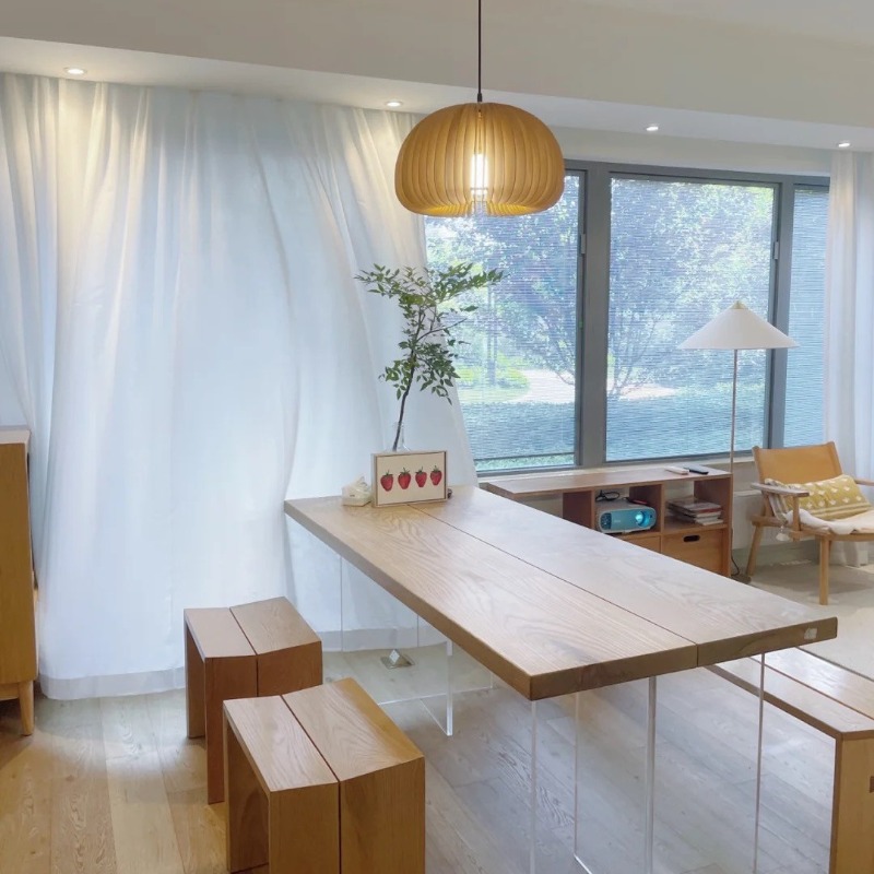 Nordic Solid Wood Acrylic Floa - Home Office Desks 评论和价格