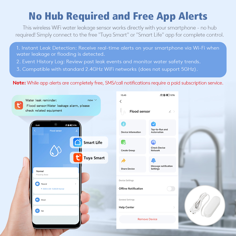 Wireless Water Leakage Detecto - Home Office Google 评论和价格