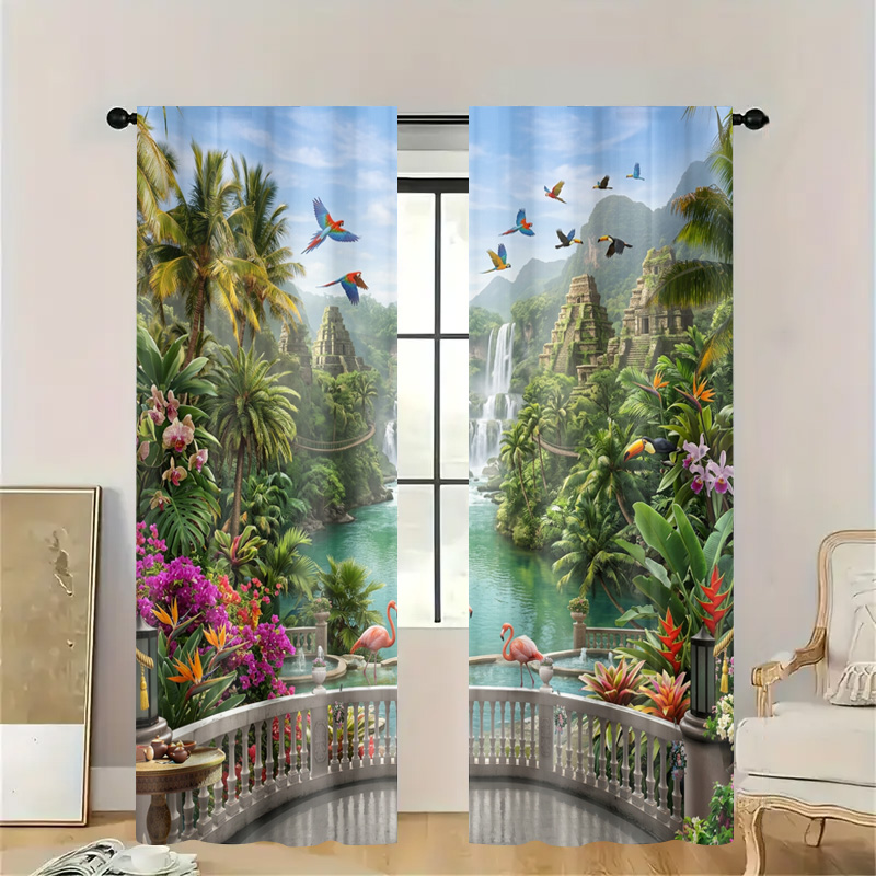 Vibrant Tropical Jungle Waterf - Home Office Bali 评论和价格