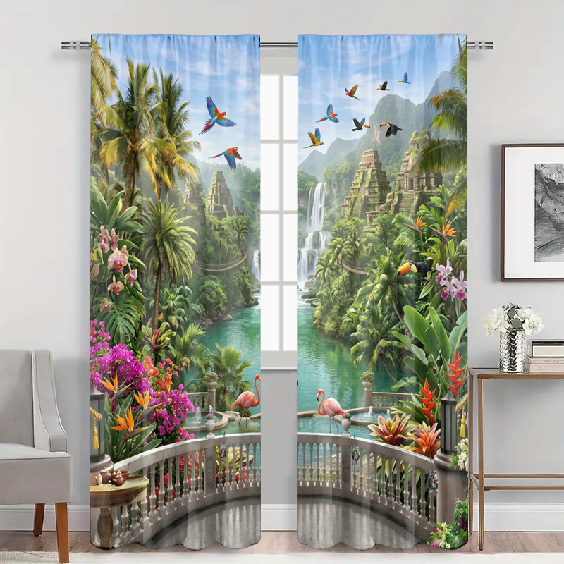 Vibrant Tropical Jungle Waterf - Home Office Bali 评论和价格