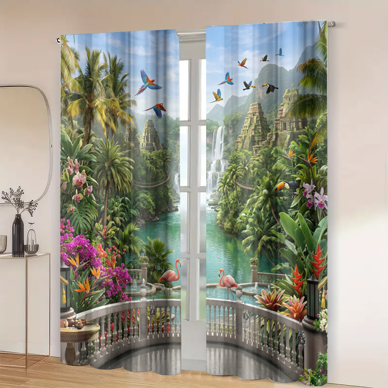 Vibrant Tropical Jungle Waterf - Home Office Bali 评论和价格