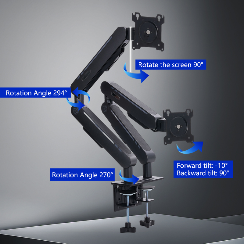 New Arrival Gas Spring Desk Mo - Monitor Arm Dual 评论和价格