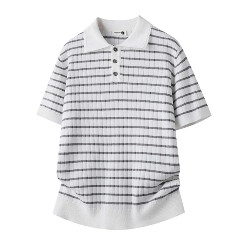 Men's Simple Striped Summer Kn - Home Office England 评论和价格