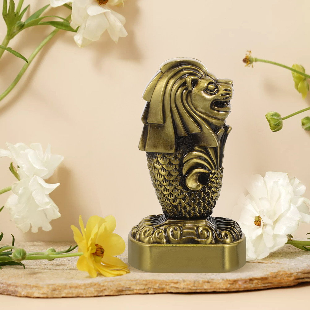 2Pcs Sturdy Metal Merlion Stat - Home Office Singapore 评论和价格