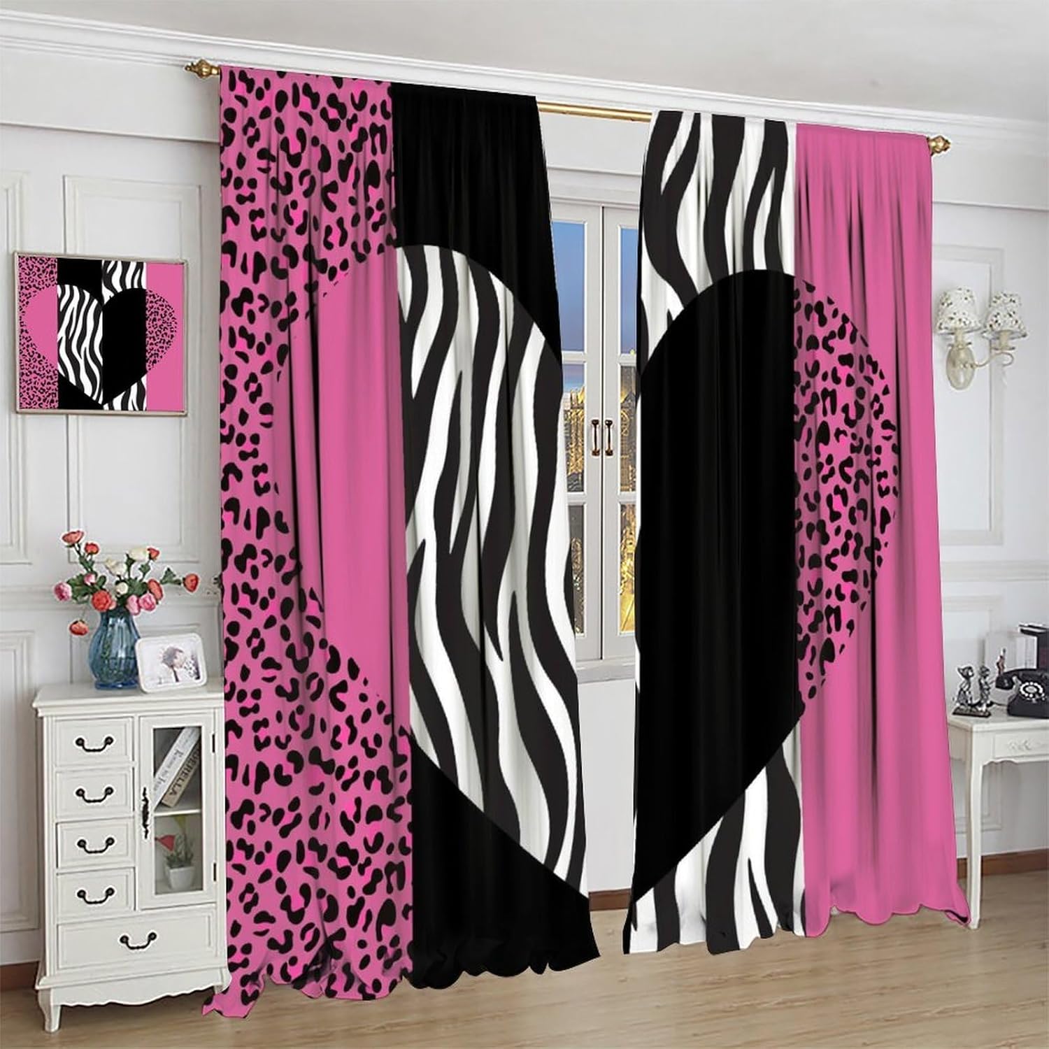Art Wild Animal Skin Curtain，V - Home Office Romance 评论和价格