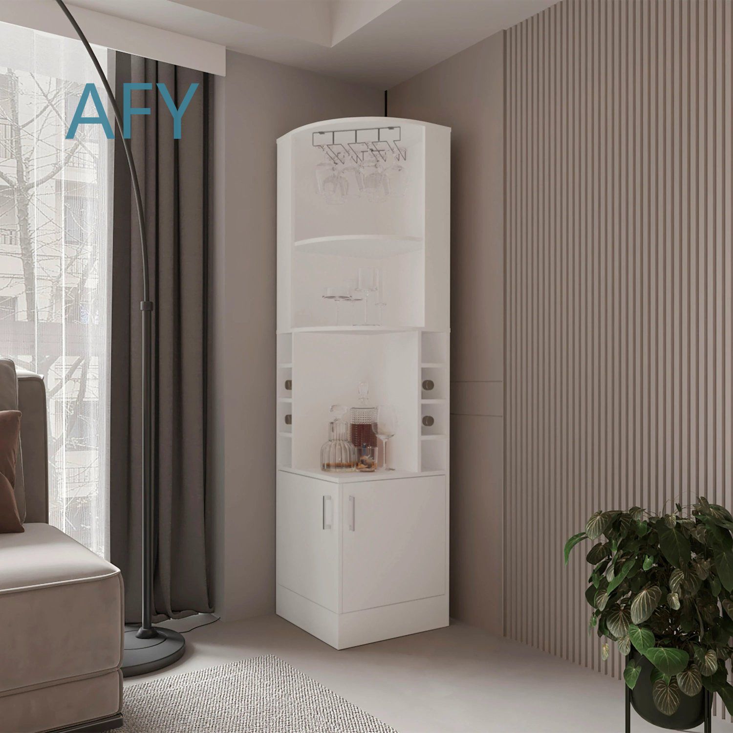 White Corner Bar Cabinet with  - Home Office Ikea 评论和价格